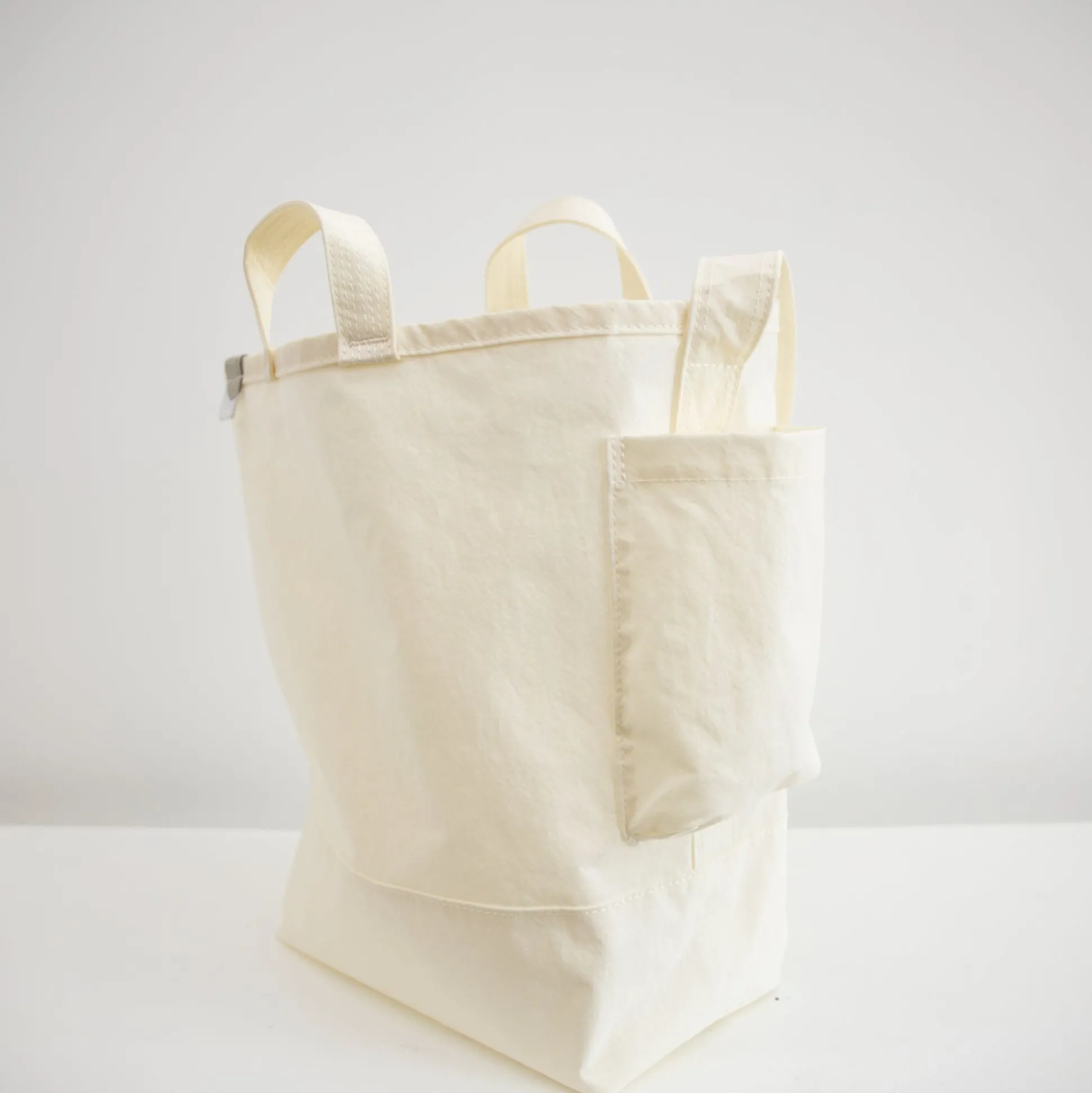Anunfold Side Pocket Tote Bag Pt - White