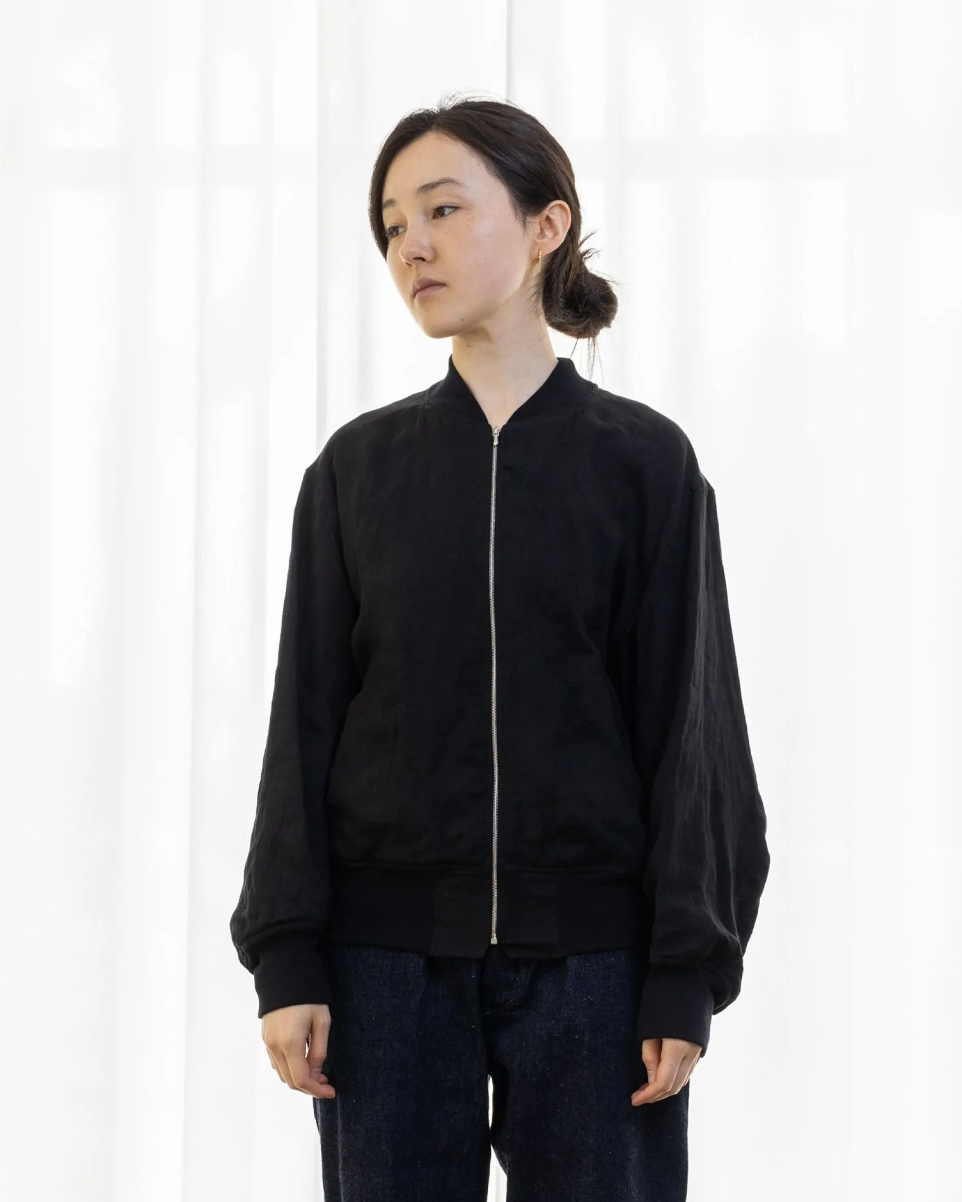 Comoli Linen Double Cloth Zip Blouson X01-01023