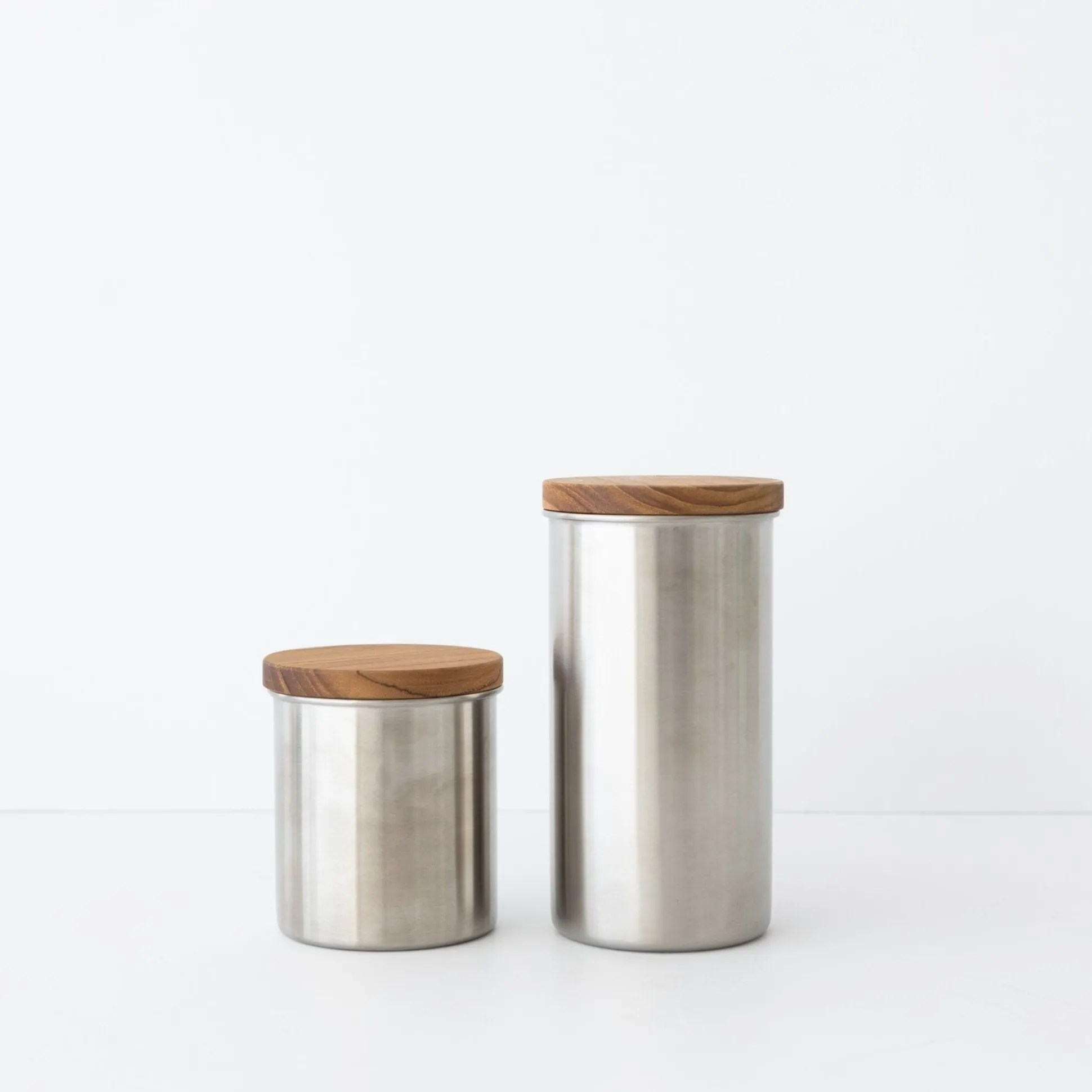 Elfin Metal Canister With Wood Lid