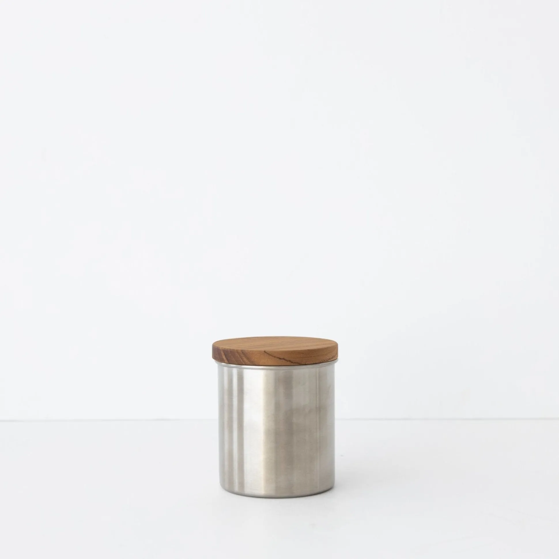 Elfin Metal Canister With Wood Lid