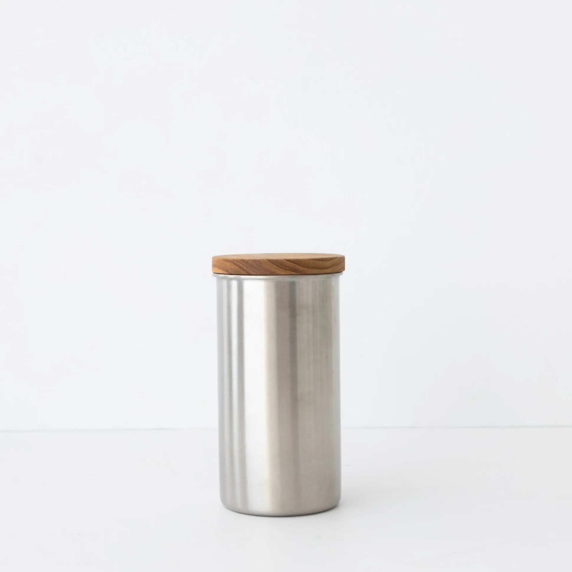 Elfin Metal Canister With Wood Lid