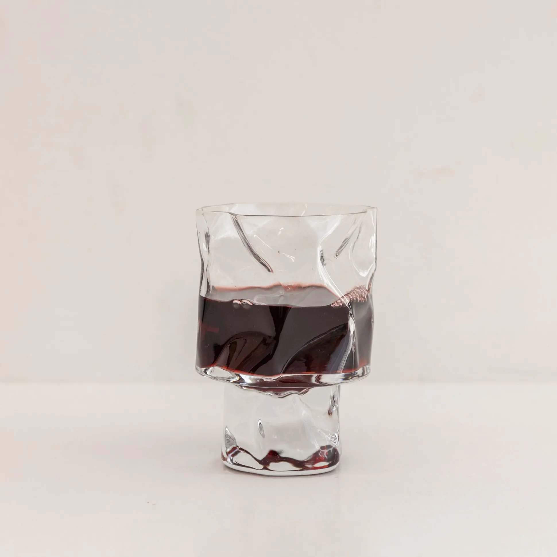 Kimura Crumple Stemmed Glass - Clear
