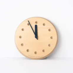 Lemnos Paper-Wood Dot Clock Navy Drl19