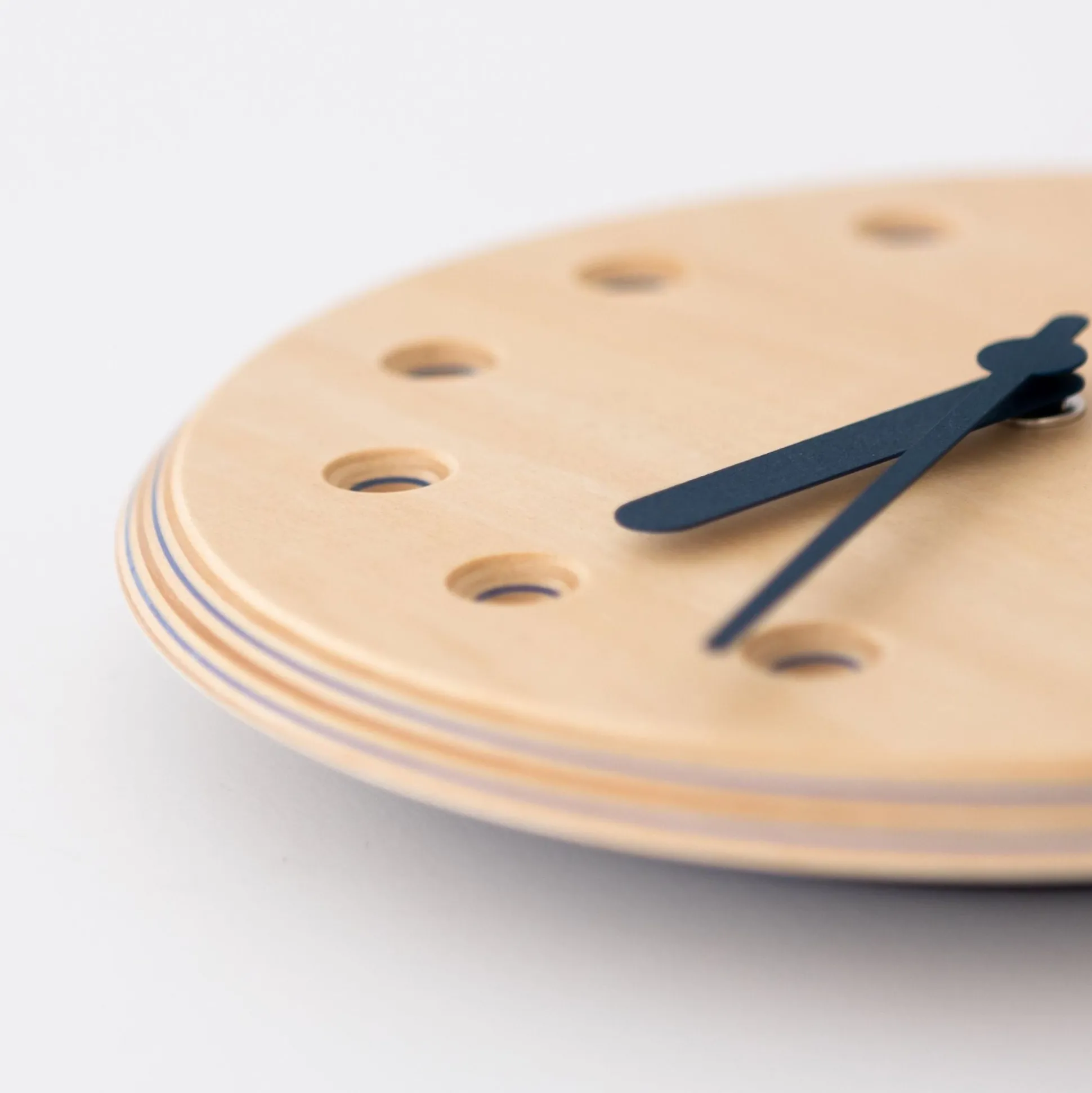 Lemnos Paper-Wood Dot Clock Navy Drl19