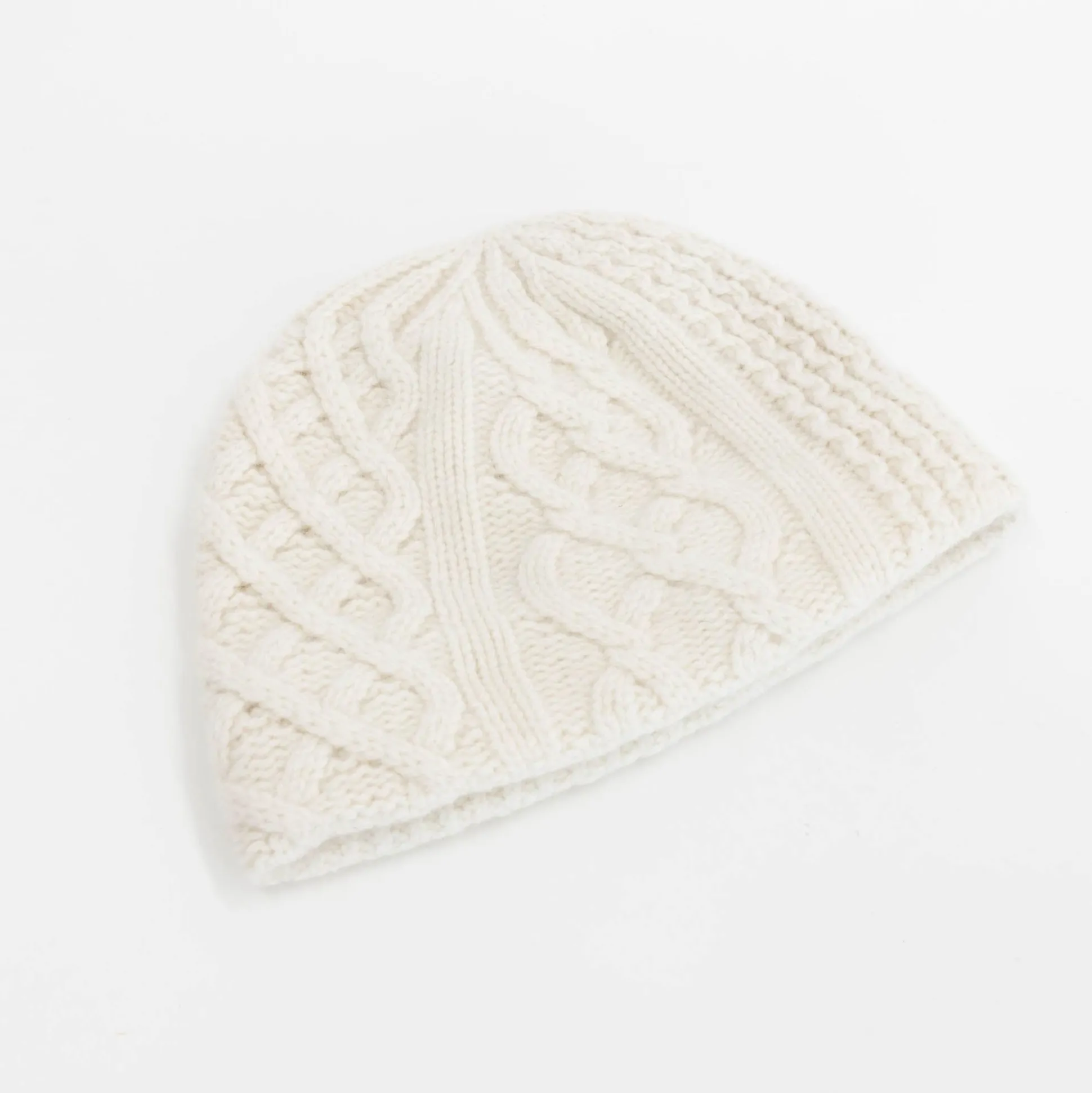 Mature Ha Slant Cutting Knit Cap Aran