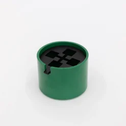 112 60'S, Plastic Ashtray With Cast Iron Lid - Green