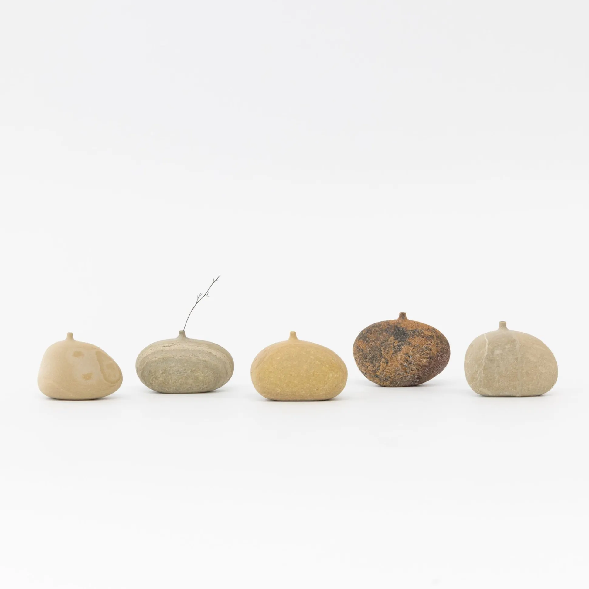 Sea Stone Vases And Sea Stone With Legs By Mitsuru Koga