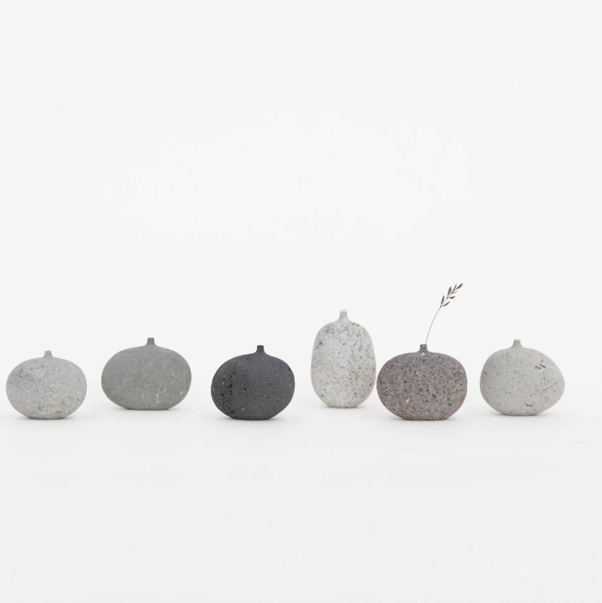 Sea Stone Vases And Sea Stone With Legs By Mitsuru Koga