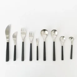 Sori Yanagi Stainless Steel And Birch Wood Handle Flatware