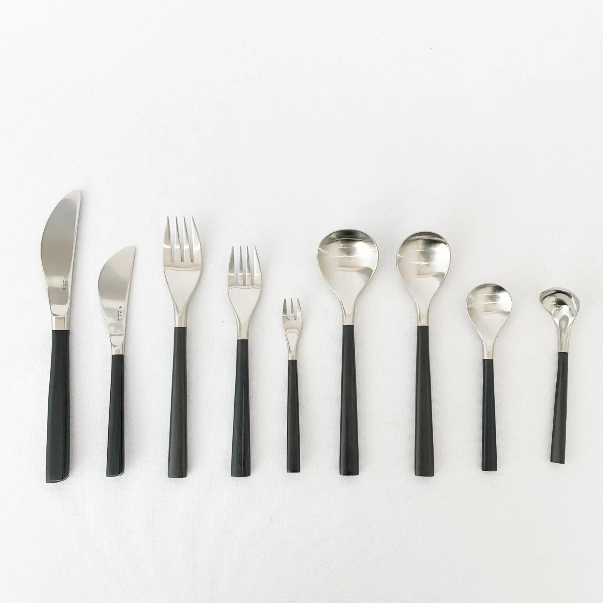 Sori Yanagi Stainless Steel And Birch Wood Handle Flatware