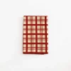 Tenugui - Red Masu Lattice