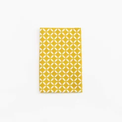 Tenugui - Yellow Diamond On White